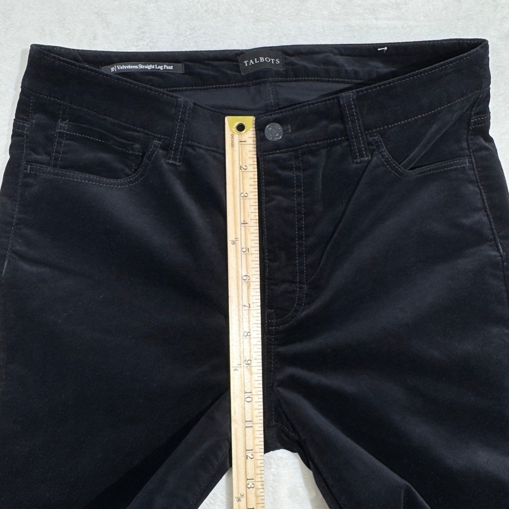 Talbots Velveteen Pants Womens 10 Black Straight Leg High Rise‎ 5-Pocket Stretch - Picture 5 of 11